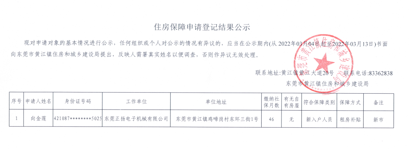 住房保障申請登記結果公示（向金蓮）.png