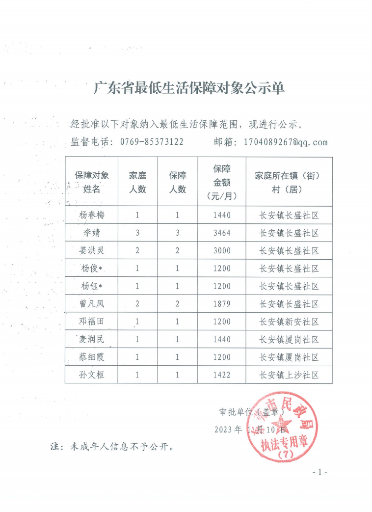 廣東省最低生活保障對(duì)象公示單（2023年1月長安鎮(zhèn)）.png